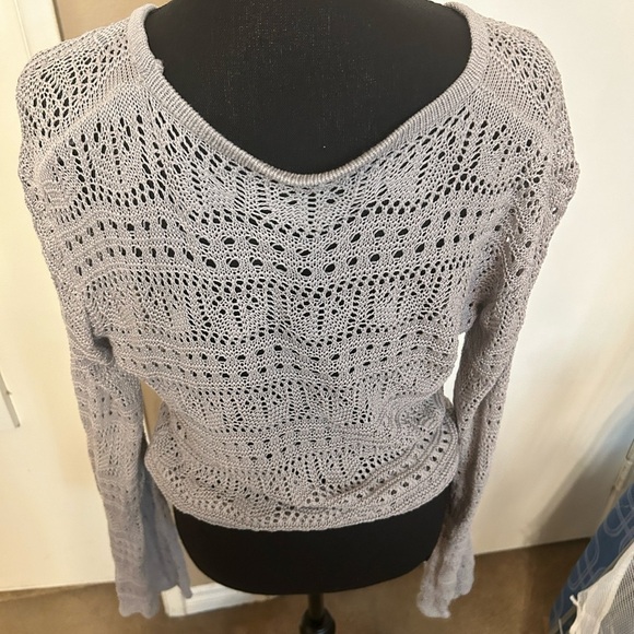 Grey Tie Up Sweater S - Picture 2 of 2